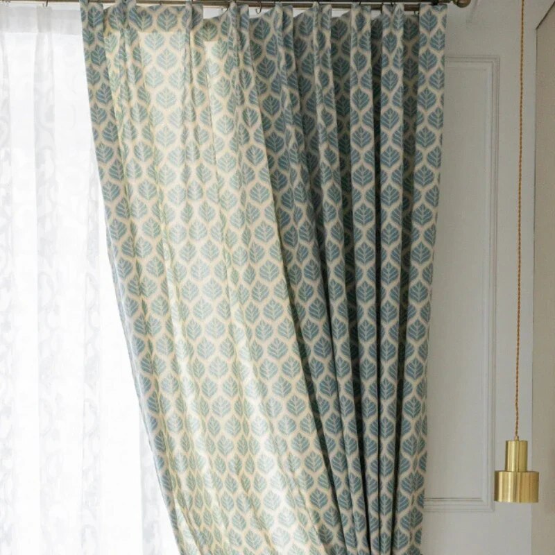 American Garden-style Curtains for Living Dining Room Bedroom Greenfield Modern Simple New Printed Fabric Villa Window Drape