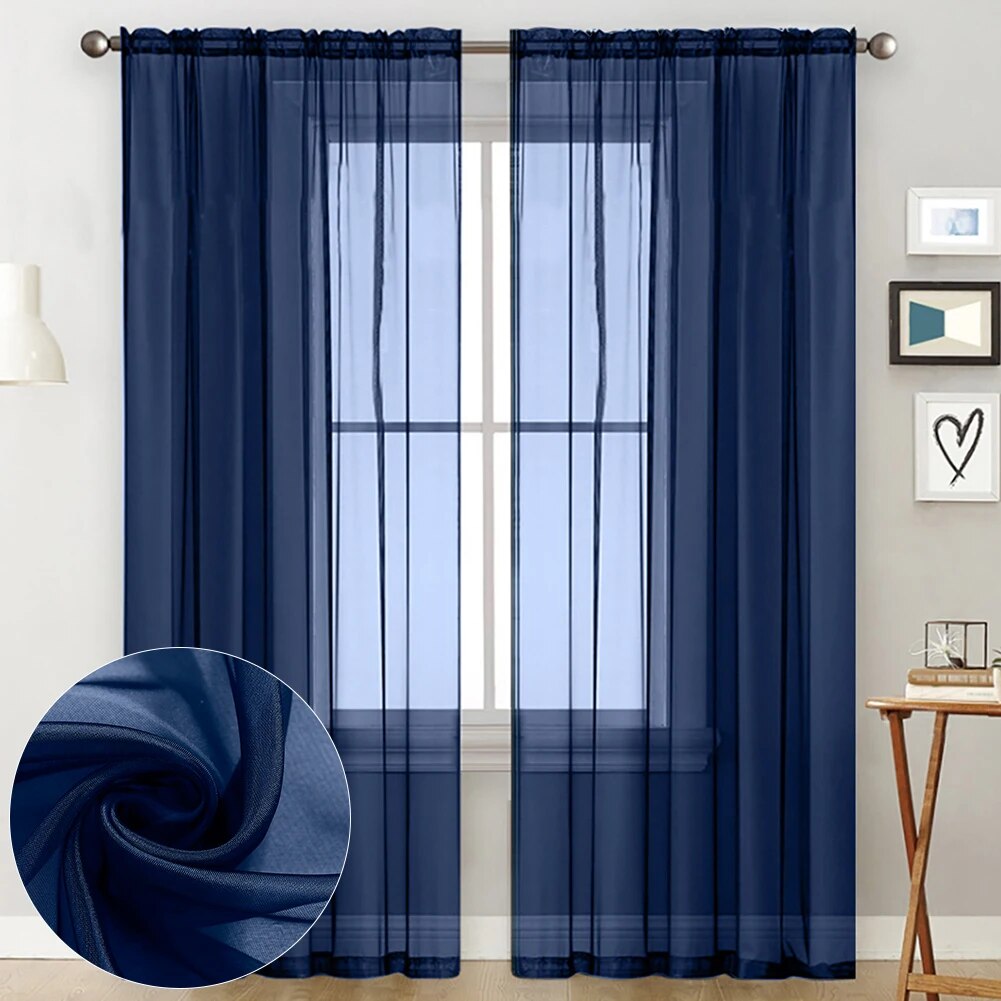 Tulle Mesh Sheer Curtain Valance Drape Shutter Screening140x260cm For Living Room Bedroom Modern Home Decoration