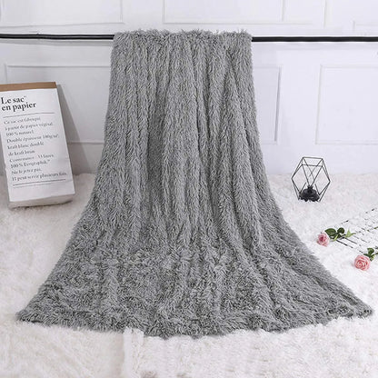 Thickened Fluffy Blanket Warm winter Bedspread on the bed Stitch plaid sofa cover Double side blankets and throws for Home decor