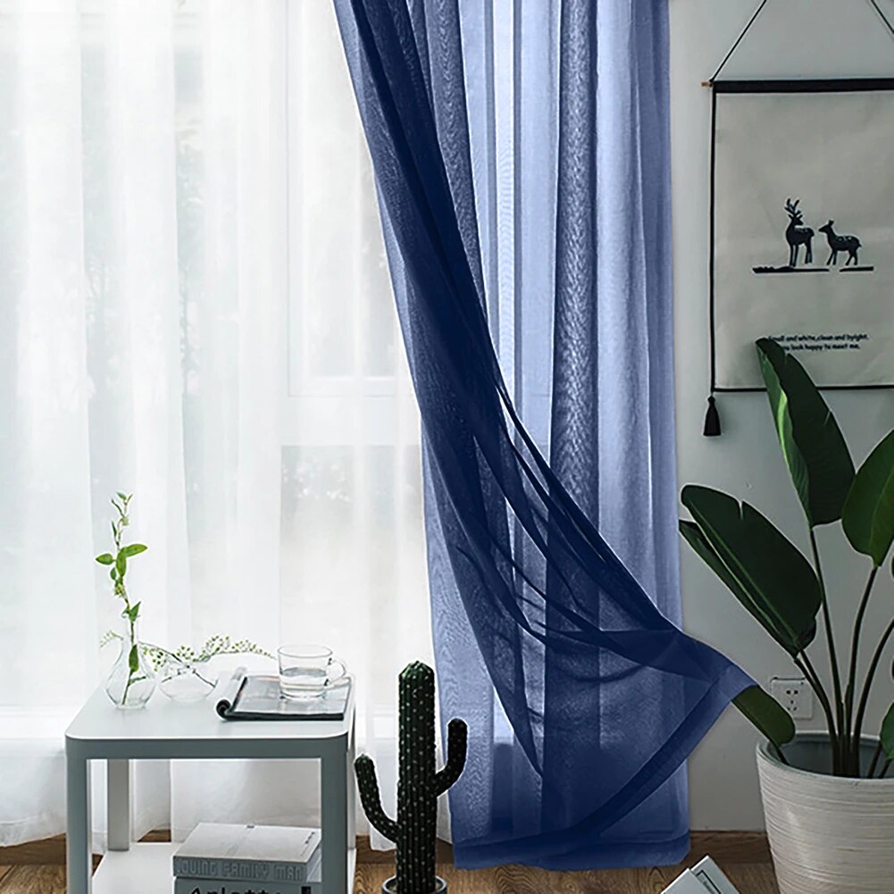 Tulle Mesh Sheer Curtain Valance Drape Shutter Screening140x260cm For Living Room Bedroom Modern Home Decoration